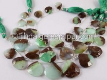 Bi Colour Chrysoprase Far Faceted Heart Beads